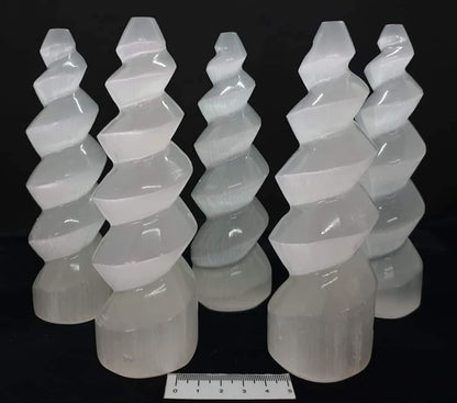 SELENITE SPIRAL TOWER - 15CM