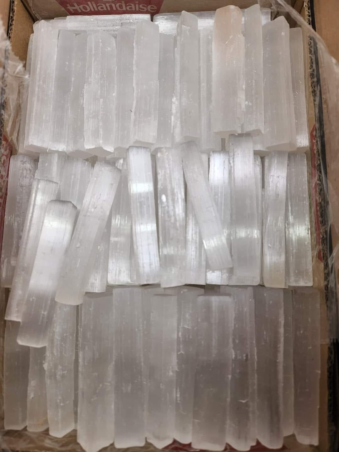 Selenite 10cm Rough Rods - Bulk Buy