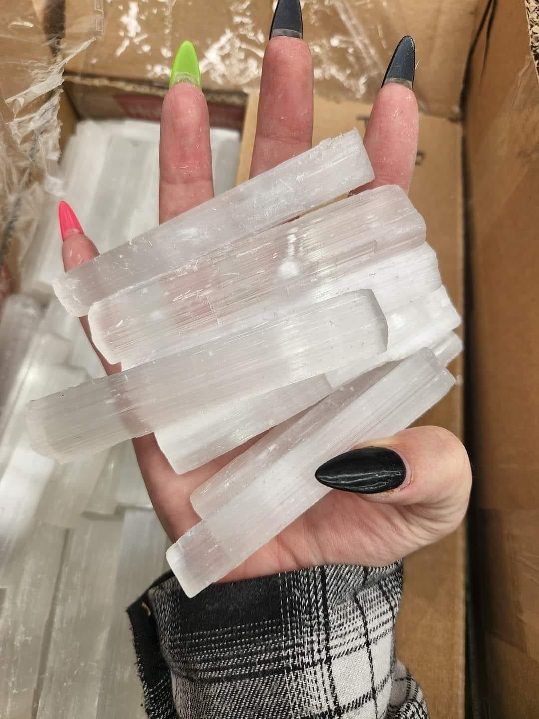 Selenite 10cm Rough Rods - Bulk Buy