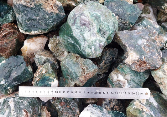 Moss Agate Rough Rock - 2kg