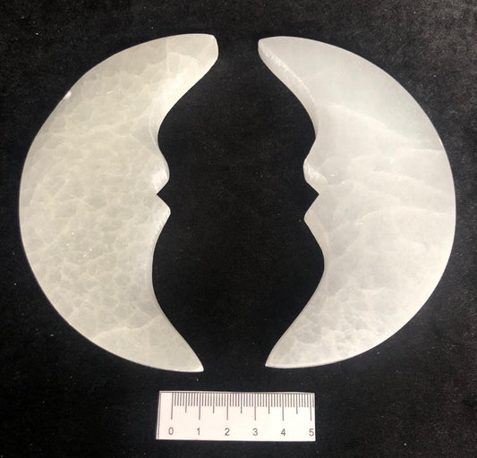SELENITE CRESCENT MOON FACE
