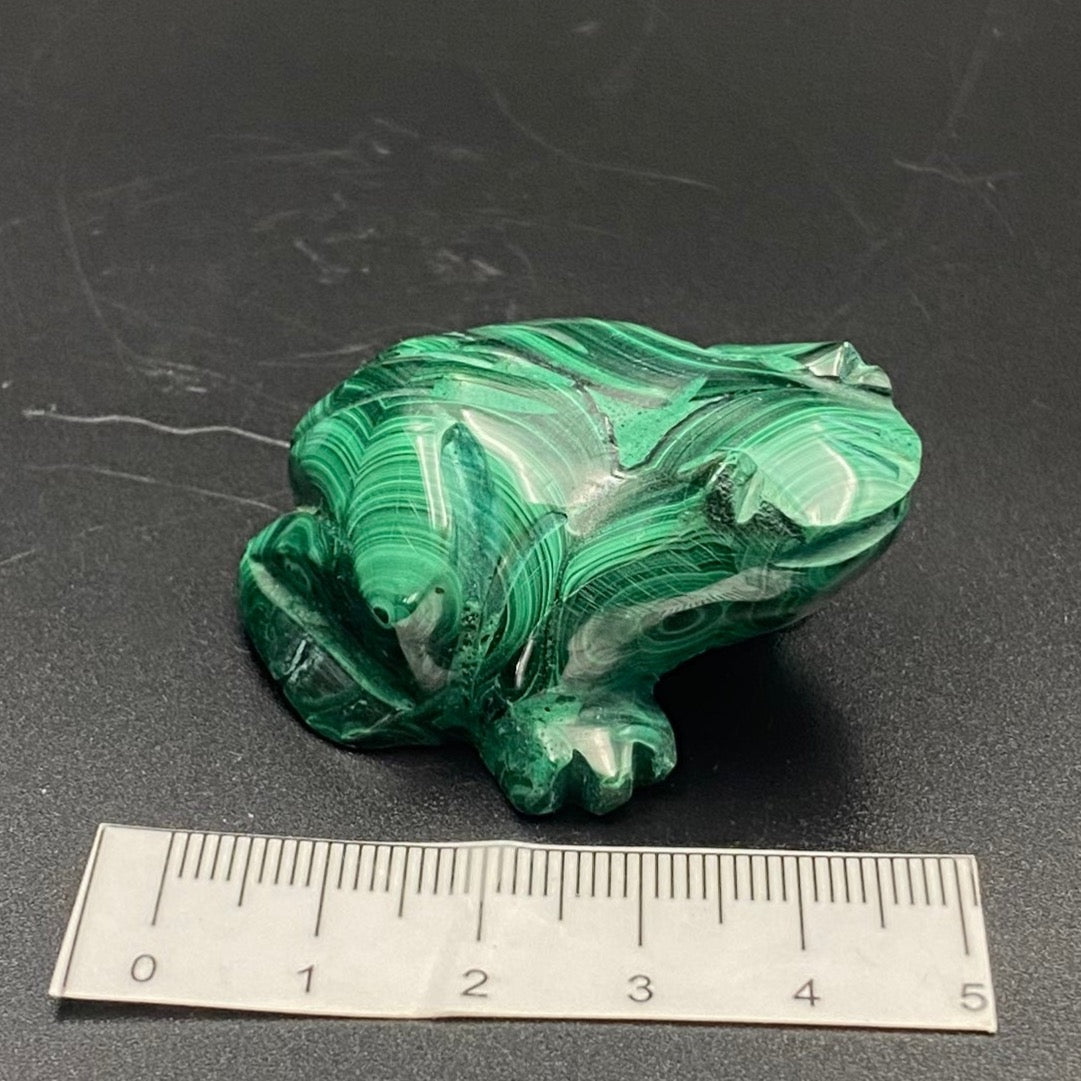 Malachite Frog Carving
