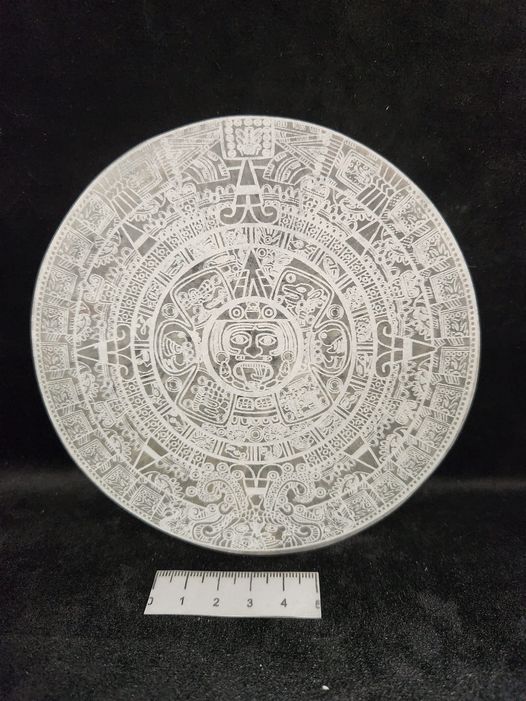 SELENITE MAYAN AZTEC CALENDAR CHARGING PLATE