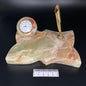 Green Onyx Desk Clock and Pen Holder