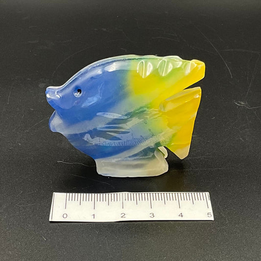 Blue and Yellow White Onyx Fish