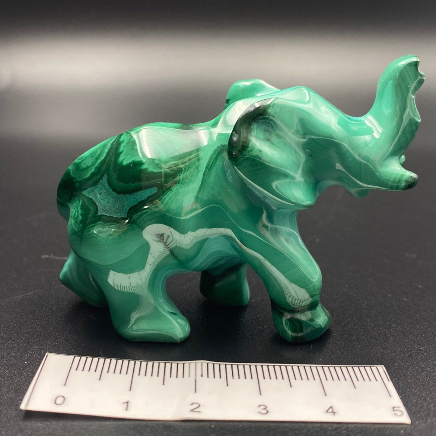 Malachite Elephant Carving