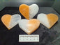PEACH & WHITE SELENITE HEARTS