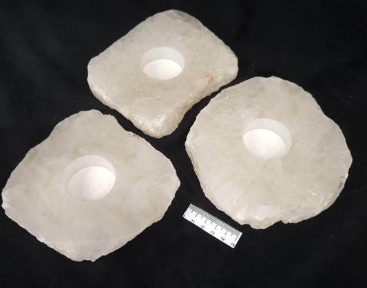 Polished Top Clear Quartz Tealight