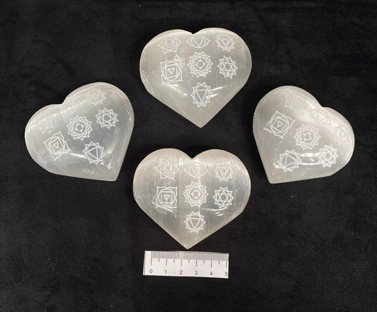 SELENITE 7 CHAKRAS HEART