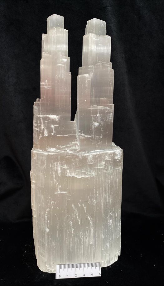 Selenite Twin Tower Lamp Ornament - 30cm